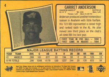 2002 Upper Deck Vintage #4 Garret Anderson Back
