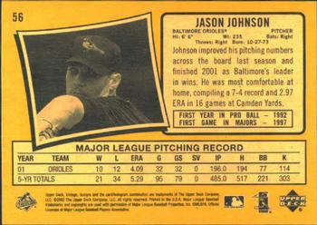 2002 Upper Deck Vintage #56 Jason Johnson Back
