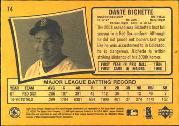 2002 Upper Deck Vintage #74 Dante Bichette Back