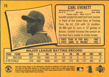 2002 Upper Deck Vintage #76 Carl Everett Back