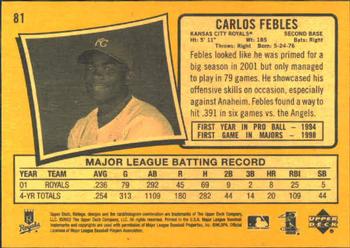 2002 Upper Deck Vintage #81 Carlos Febles Back