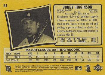 2002 Upper Deck Vintage #94 Bobby Higginson Back