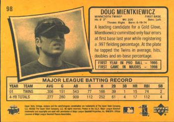2002 Upper Deck Vintage #98 Doug Mientkiewicz Back