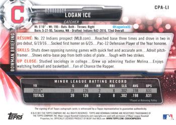 2017 Bowman Chrome - Prospect Autographs #CPA-LI Logan Ice Back