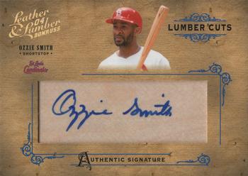 2004 Donruss Leather & Lumber - Lumber Cuts Bat Autographs #LC-16 Ozzie Smith Front