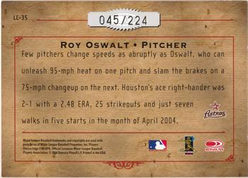 2004 Donruss Leather & Lumber - Lumber Cuts Bat Autographs #LC-35 Roy Oswalt Back