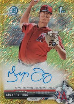 2017 Bowman Chrome - Prospect Autographs Gold Shimmer Refractor #CPA-GL Grayson Long Front