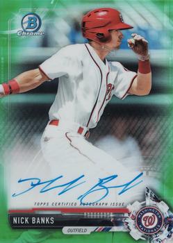 2017 Bowman Chrome - Prospect Autographs Green Refractor #CPA-NB Nick Banks Front