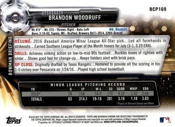 2017 Bowman Chrome - Prospects #BCP169 Brandon Woodruff Back