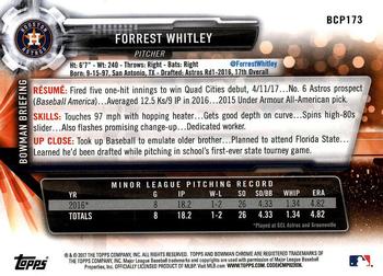 2017 Bowman Chrome - Prospects #BCP173 Forrest Whitley Back