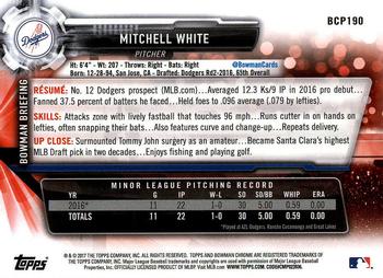 2017 Bowman Chrome - Prospects #BCP190 Mitchell White Back
