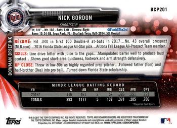 2017 Bowman Chrome - Prospects #BCP201 Nick Gordon Back