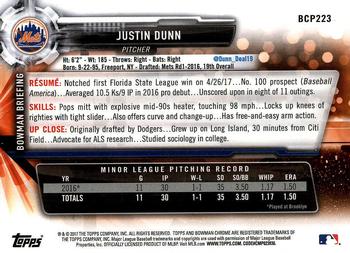 2017 Bowman Chrome - Prospects #BCP223 Justin Dunn Back