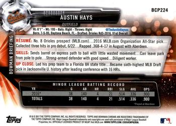 2017 Bowman Chrome - Prospects #BCP224 Austin Hays Back