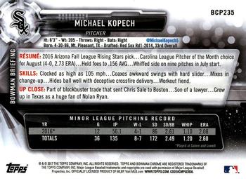 2017 Bowman Chrome - Prospects #BCP235 Michael Kopech Back