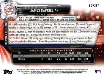 2017 Bowman Chrome - Prospects #BCP237 James Kaprielian Back