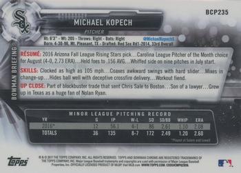 2017 Bowman Chrome - Prospects Gold Refractor #BCP235 Michael Kopech Back