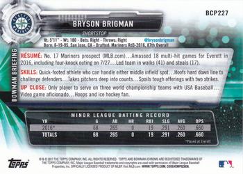 2017 Bowman Chrome - Prospects Purple Shimmer Refractor #BCP227 Bryson Brigman Back