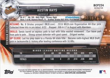 2017 Bowman Chrome - Prospects Refractor #BCP224 Austin Hays Back