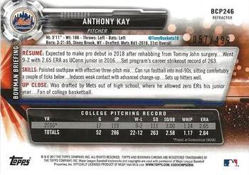 2017 Bowman Chrome - Prospects Refractor #BCP246 Anthony Kay Back