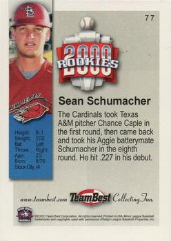 2000 Team Best Rookies - Gold #77 Shawn Schumacher Back