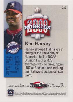 2000 Team Best Rookies - Silver #35 Ken Harvey Back