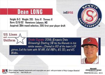 2015 Grandstand Spokane Indians #NNO Dean Long Back