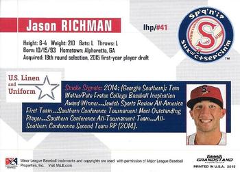 2015 Grandstand Spokane Indians #NNO Jason Richman Back