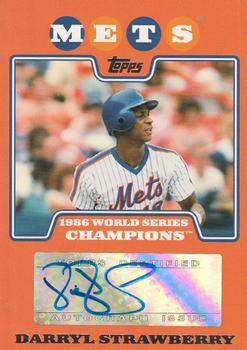 2008 Topps Gift Sets New York Mets - 1986 World Series Champions Autographs #86-DS Darryl Strawberry Front