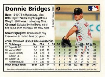 2000 Arizona Fall League Prospects #3 Donnie Bridges Back