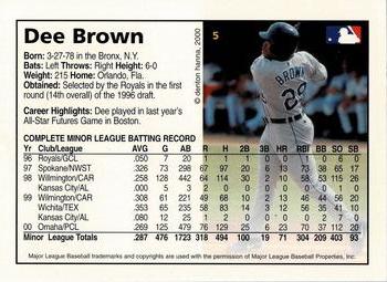 2000 Arizona Fall League Prospects #5 Dee Brown Back