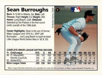 2000 Arizona Fall League Prospects #6 Sean Burroughs Back