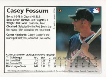 2000 Arizona Fall League Prospects #13 Casey Fossum Back