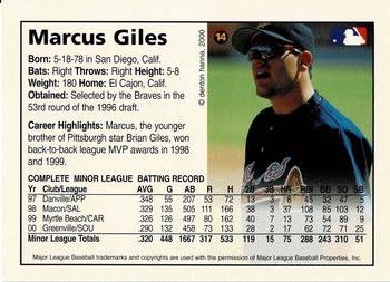 2000 Arizona Fall League Prospects #14 Marcus Giles Back