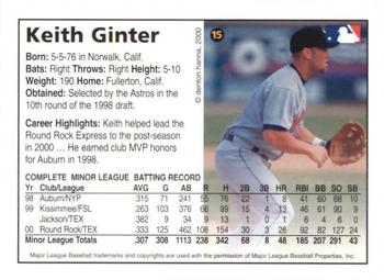 2000 Arizona Fall League Prospects #15 Keith Ginter Back