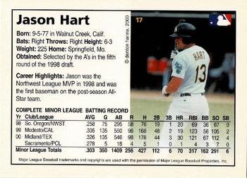2000 Arizona Fall League Prospects #17 Jason Hart Back
