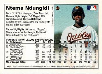 2000 Arizona Fall League Prospects #26 Ntema Ndungidi Back