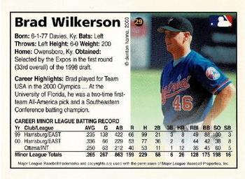 2000 Arizona Fall League Prospects #29 Brad Wilkerson Back