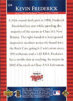 2002 Upper Deck World Series Heroes #134 Kevin Frederick Back