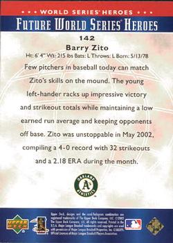 2002 Upper Deck World Series Heroes #142 Barry Zito Back