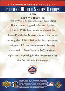 2002 Upper Deck World Series Heroes #159 Jeromy Burnitz Back
