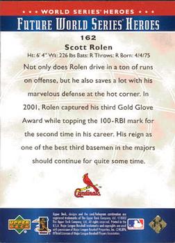 2002 Upper Deck World Series Heroes #162 Scott Rolen Back