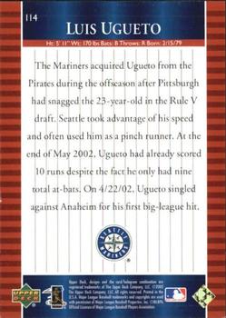 2002 Upper Deck World Series Heroes #114 Luis Ugueto Back