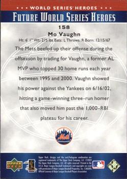 2002 Upper Deck World Series Heroes #158 Mo Vaughn Back