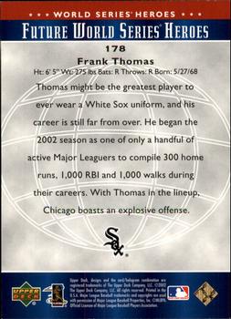 2002 Upper Deck World Series Heroes #178 Frank Thomas Back