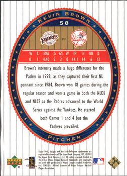 2002 Upper Deck World Series Heroes #58 Kevin Brown Back