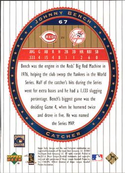 2002 Upper Deck World Series Heroes #67 Johnny Bench Back