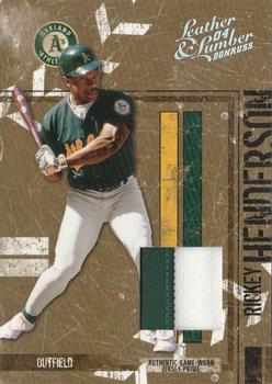 2004 Donruss Leather & Lumber - Materials Jersey Prime #109 Rickey Henderson Front