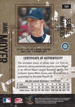 2004 Donruss Leather & Lumber - Materials Jersey Prime #131 Jamie Moyer Back