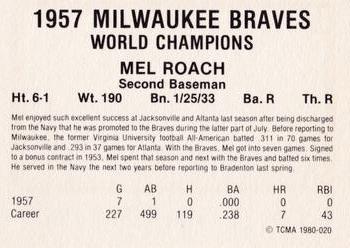 1980 TCMA 1957 Milwaukee Braves #020 Mel Roach Back